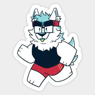 Furry OC Mints Exercising Sticker